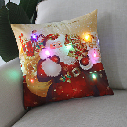 Nordic Style Plush Pillow Case With Bulb Pattern, Perfect For Christmas Home Decor