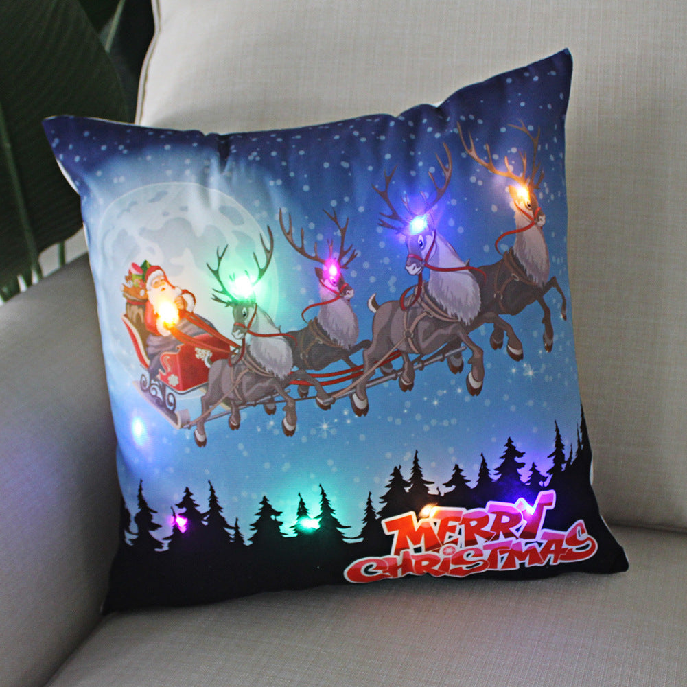 Nordic Style Plush Pillow Case With Bulb Pattern, Perfect For Christmas Home Decor