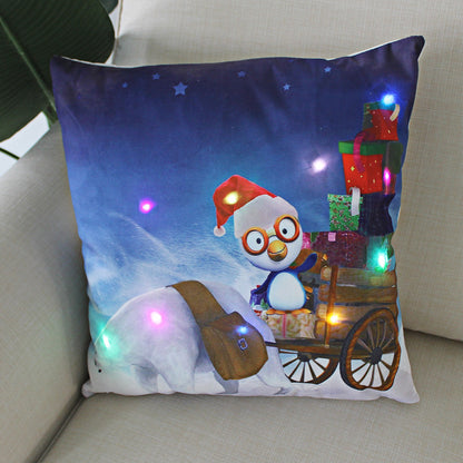 Nordic Style Plush Pillow Case With Bulb Pattern, Perfect For Christmas Home Decor