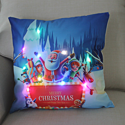 Nordic Style Plush Pillow Case With Bulb Pattern, Perfect For Christmas Home Decor