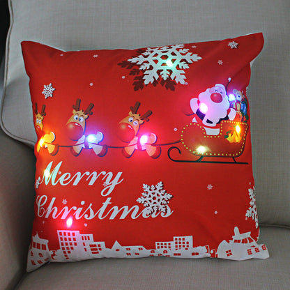 Nordic Style Plush Pillow Case With Bulb Pattern, Perfect For Christmas Home Decor