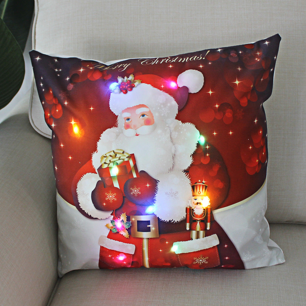 Nordic Style Plush Pillow Case With Bulb Pattern, Perfect For Christmas Home Decor