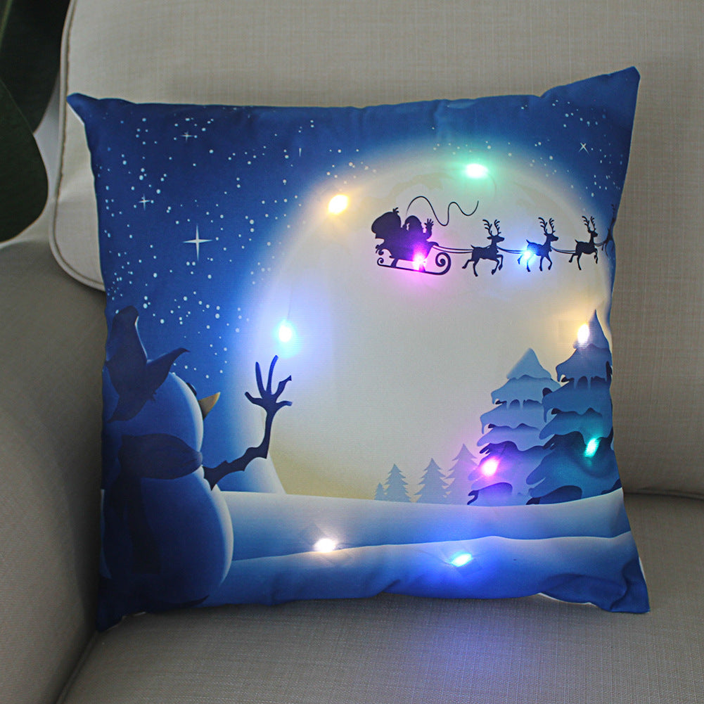 Nordic Style Plush Pillow Case With Bulb Pattern, Perfect For Christmas Home Decor