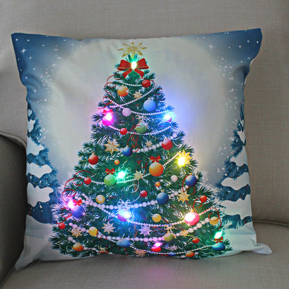 Nordic Style Plush Pillow Case With Bulb Pattern, Perfect For Christmas Home Decor