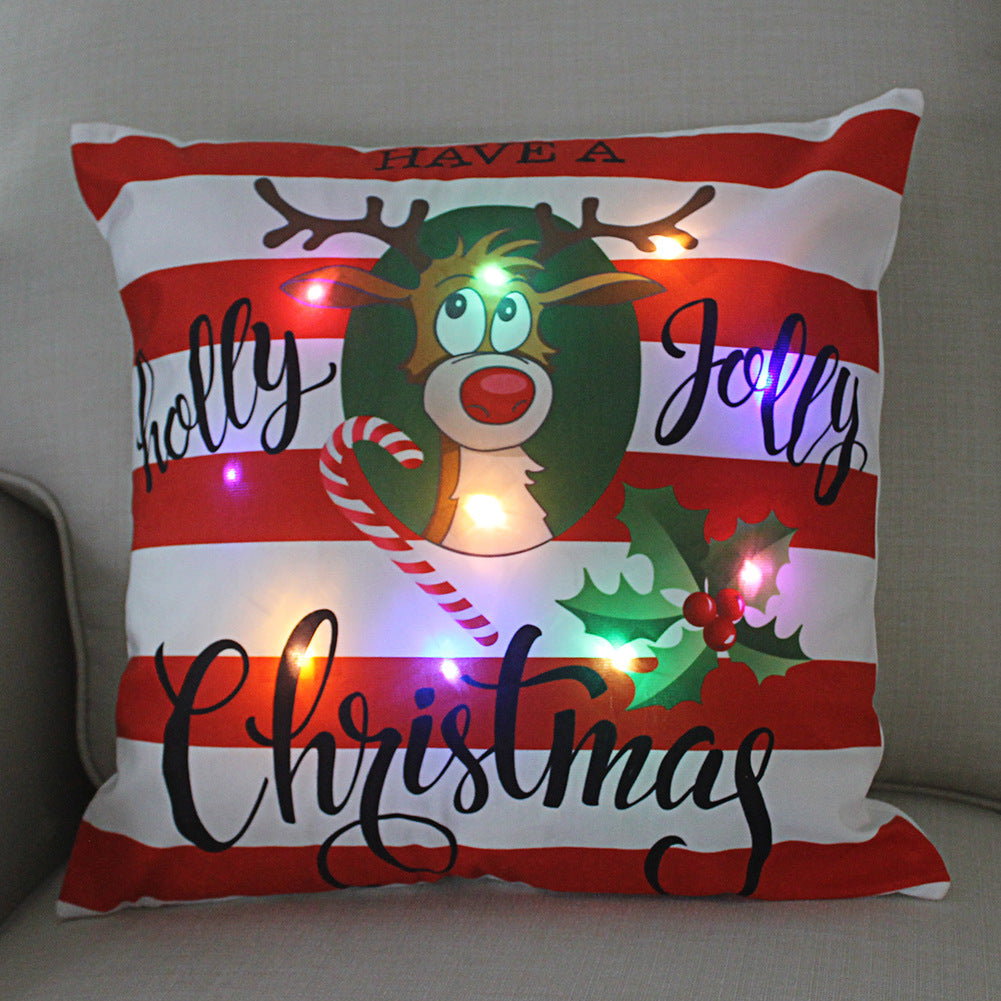 Nordic Style Plush Pillow Case With Bulb Pattern, Perfect For Christmas Home Decor