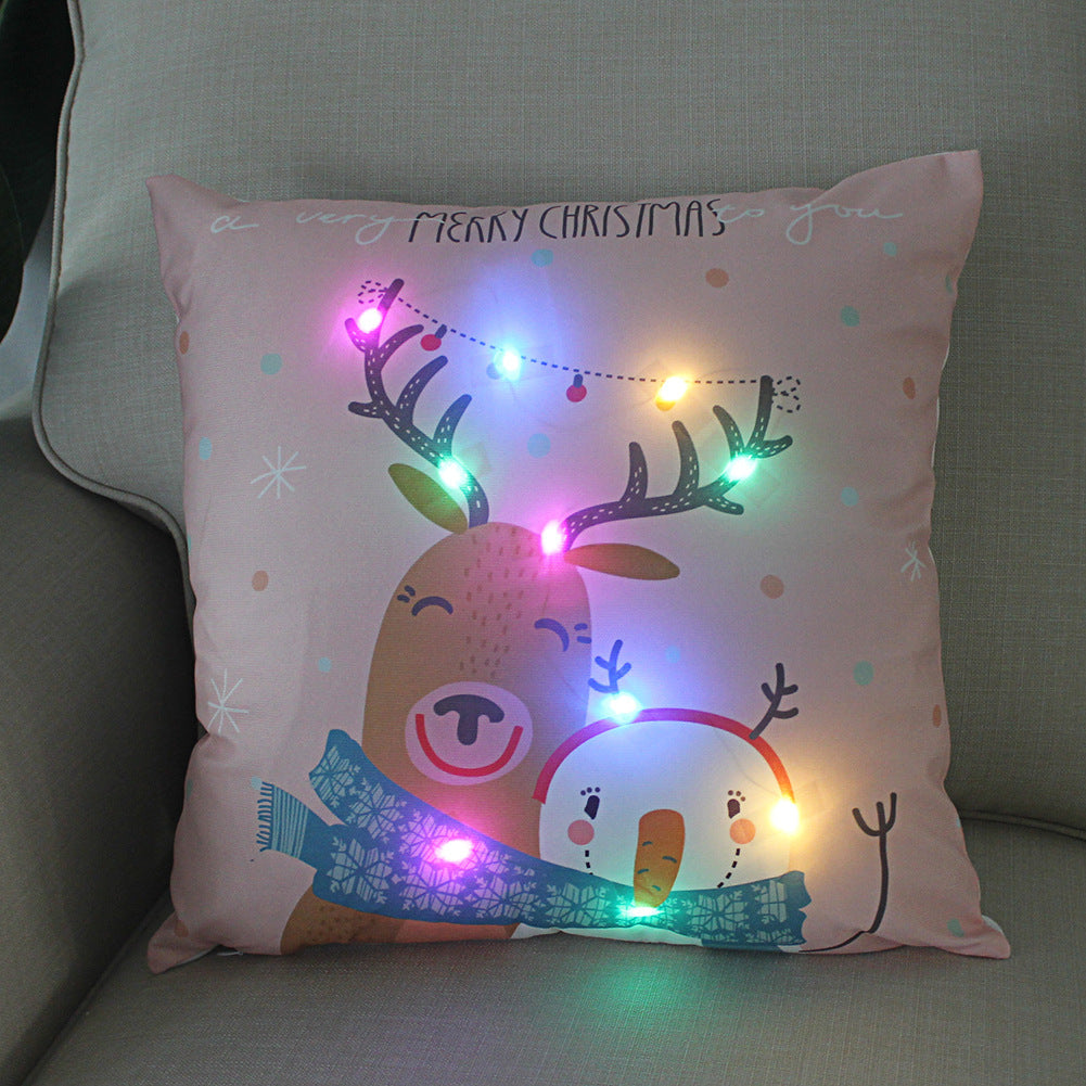 Nordic Style Plush Pillow Case With Bulb Pattern, Perfect For Christmas Home Decor