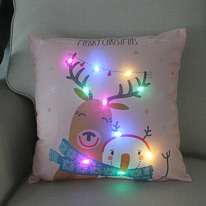 Nordic Style Plush Pillow Case With Bulb Pattern, Perfect For Christmas Home Decor