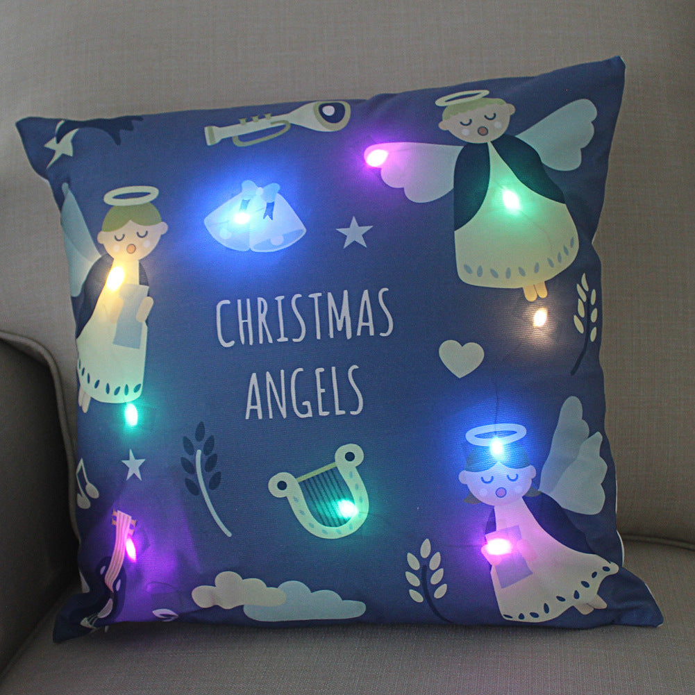 Nordic Style Plush Pillow Case With Bulb Pattern, Perfect For Christmas Home Decor