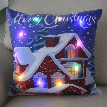 Nordic Style Plush Pillow Case With Bulb Pattern, Perfect For Christmas Home Decor