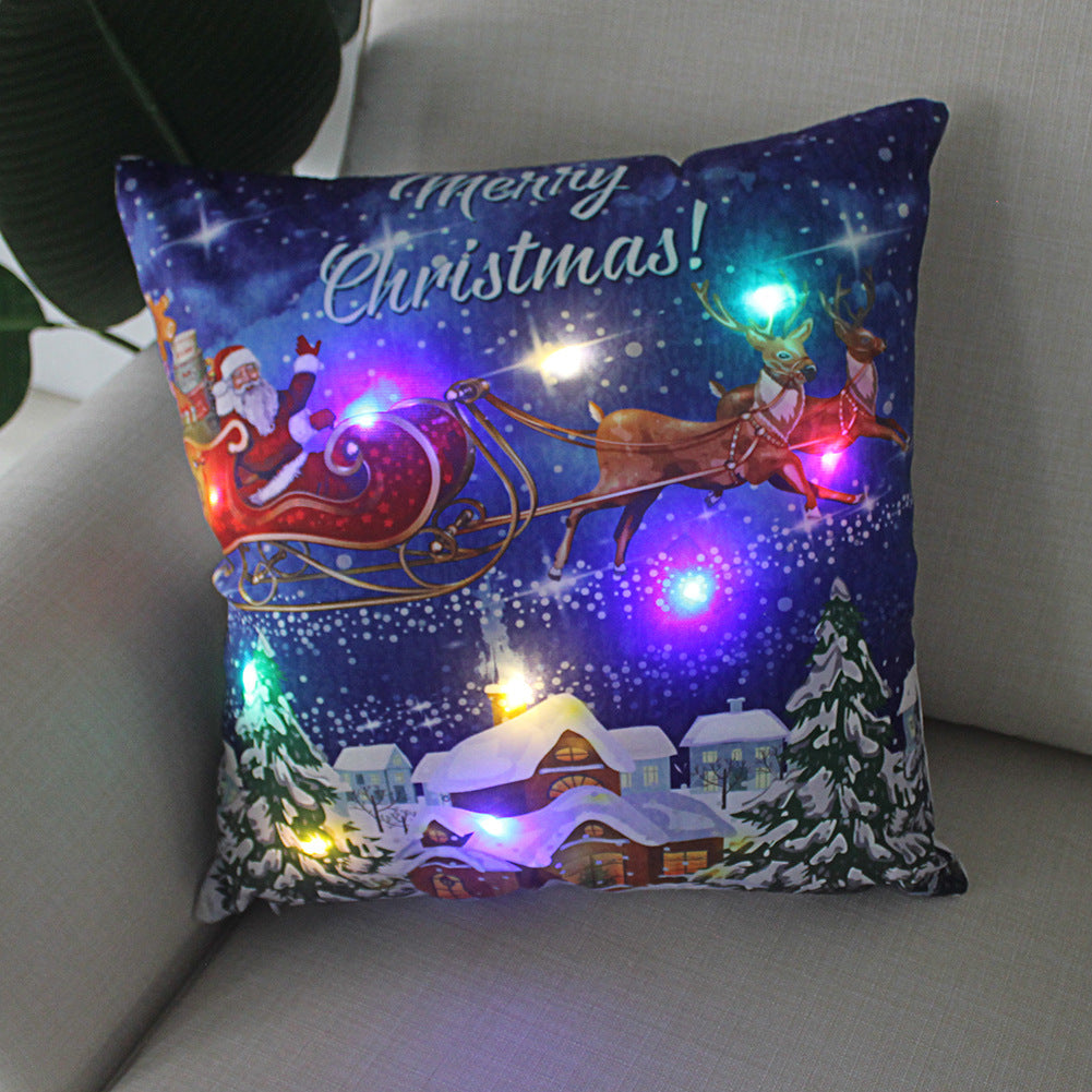 Nordic Style Plush Pillow Case With Bulb Pattern, Perfect For Christmas Home Decor