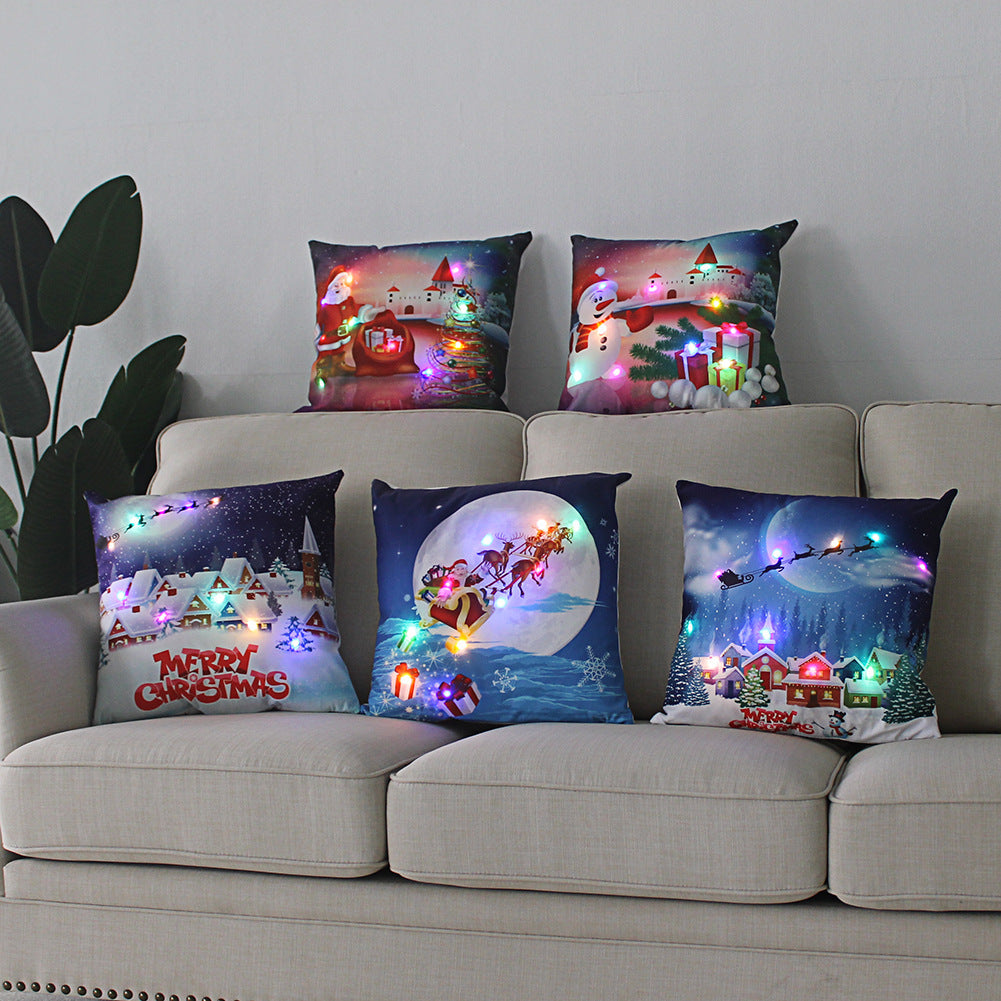 Nordic Style Plush Pillow Case With Bulb Pattern, Perfect For Christmas Home Decor