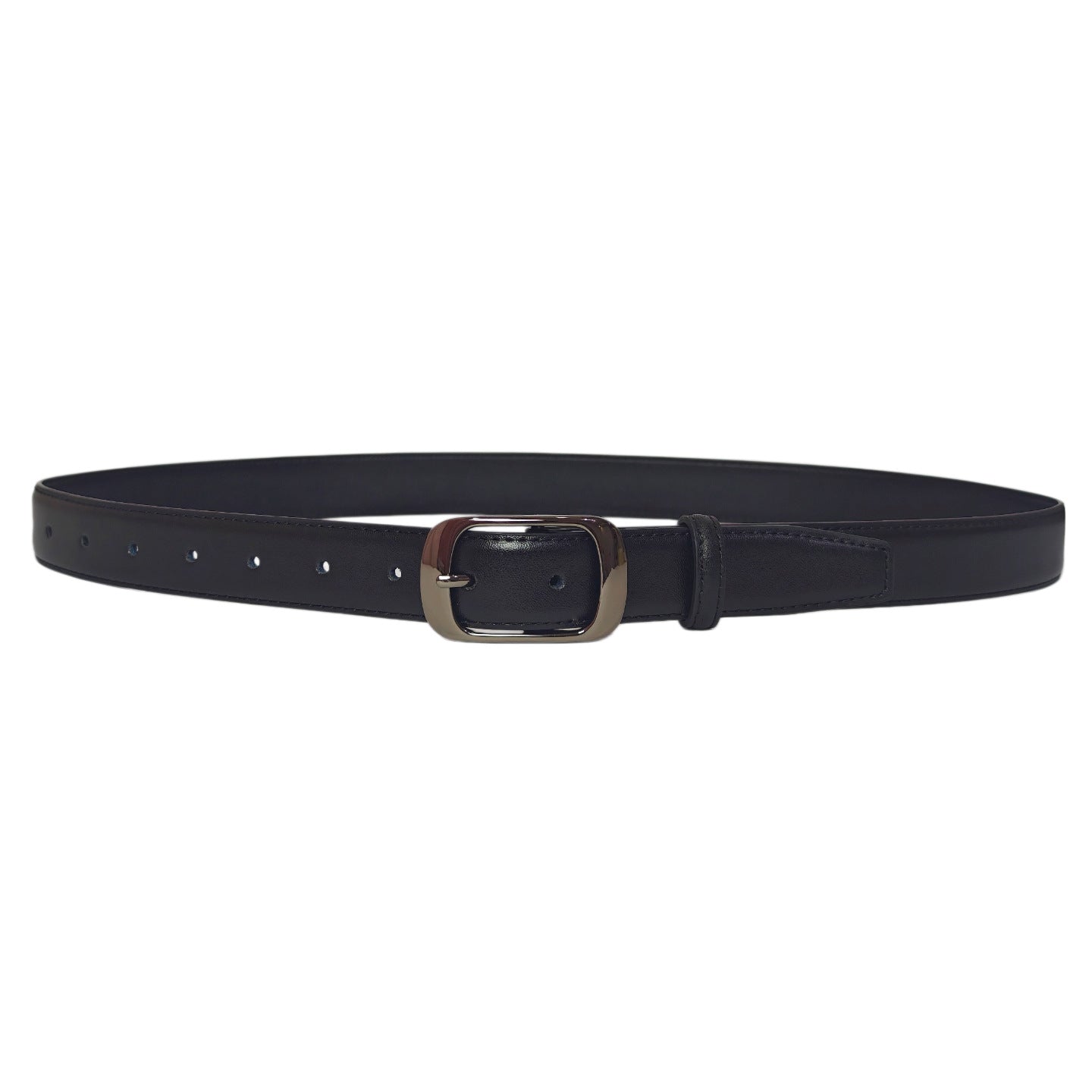 Women's Genuine Leather Geometric Belt With Alloy Pin Buckle, Stylish Commute Accessory