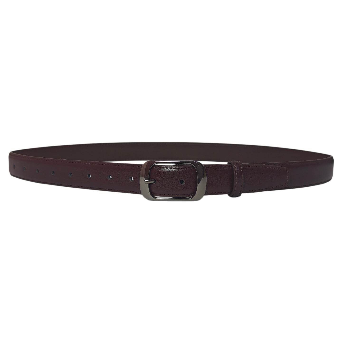 Women's Genuine Leather Geometric Belt With Alloy Pin Buckle, Stylish Commute Accessory