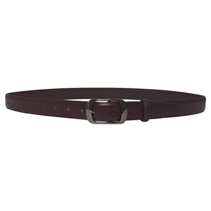Women's Genuine Leather Geometric Belt With Alloy Pin Buckle, Stylish Commute Accessory