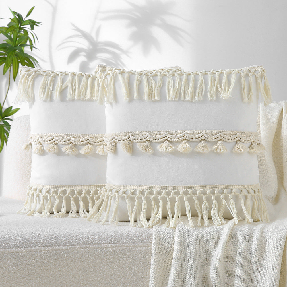Nordic Style Solid Color Canvas Pillow Case For Home Textiles And Decor