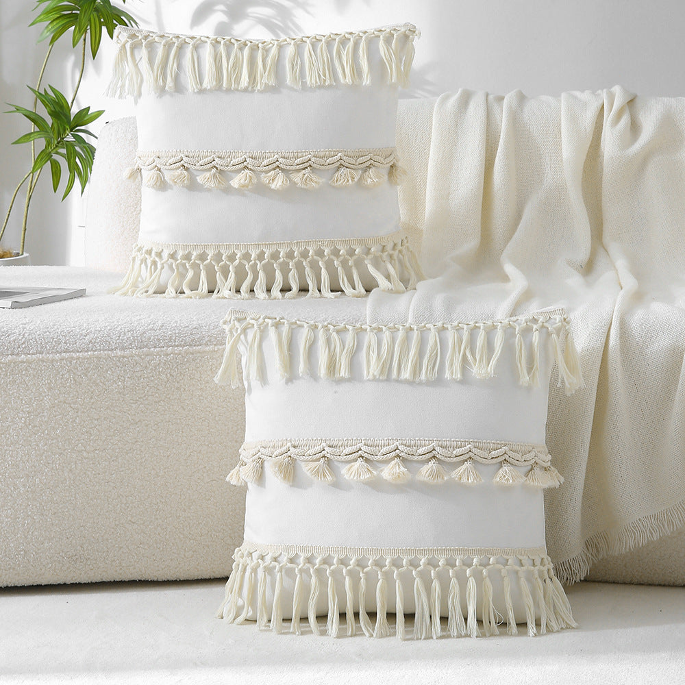Nordic Style Solid Color Canvas Pillow Case For Home Textiles And Decor
