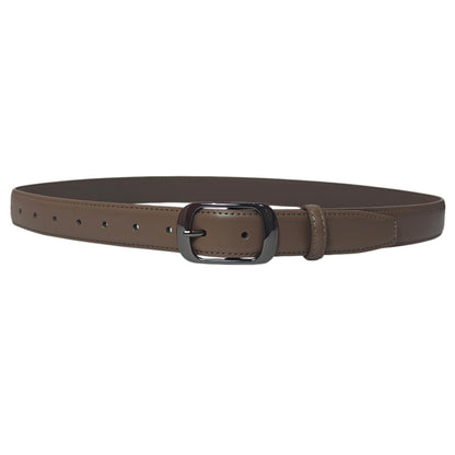 Women's Genuine Leather Geometric Belt With Alloy Pin Buckle, Stylish Commute Accessory