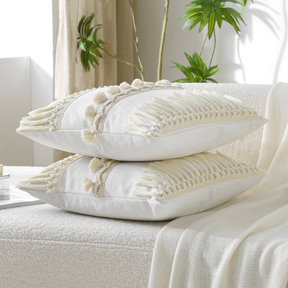 Nordic Style Solid Color Canvas Pillow Case For Home Textiles And Decor