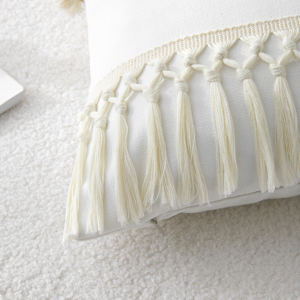 Nordic Style Solid Color Canvas Pillow Case For Home Textiles And Decor