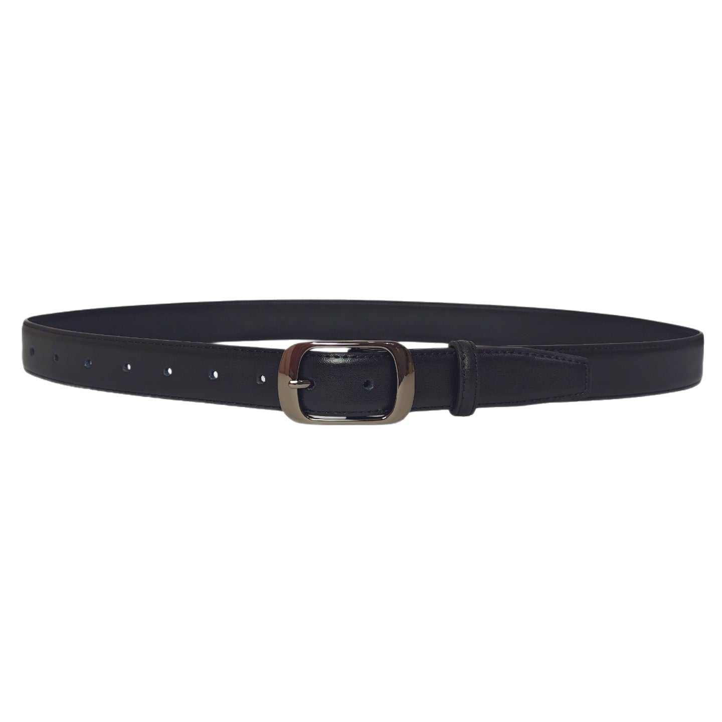 Women's Genuine Leather Geometric Belt With Alloy Pin Buckle, Stylish Commute Accessory