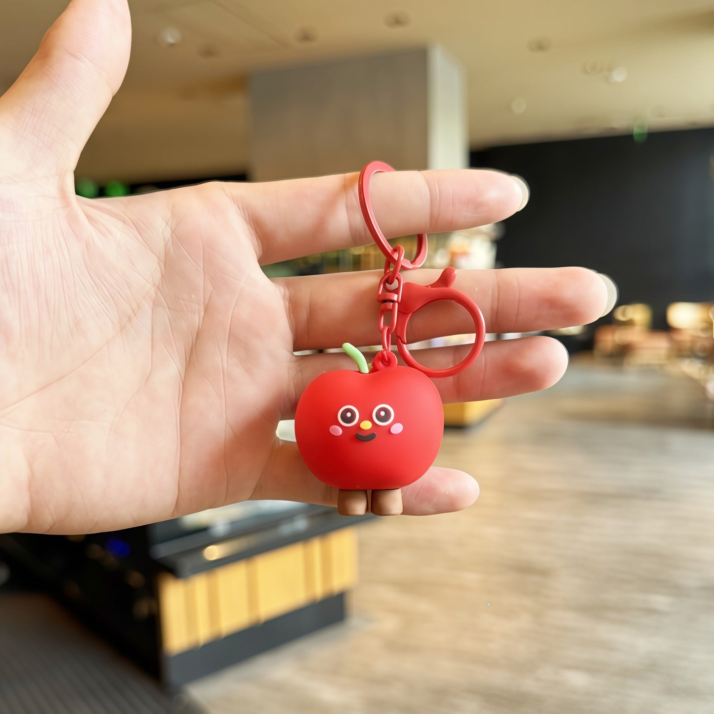 Apple New Year Key Chains With Bag Charms In Durable PVC Material