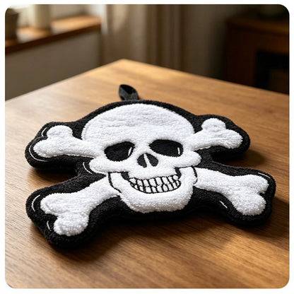 Gothic Skull Pattern Halloween Towels Made Of Soft Coral Fleece, Perfect For Home Textiles And Decor
