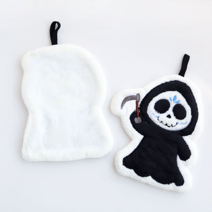 Cartoon Style Halloween Pattern Coral Fleece Towels For Halloween Hand Drying