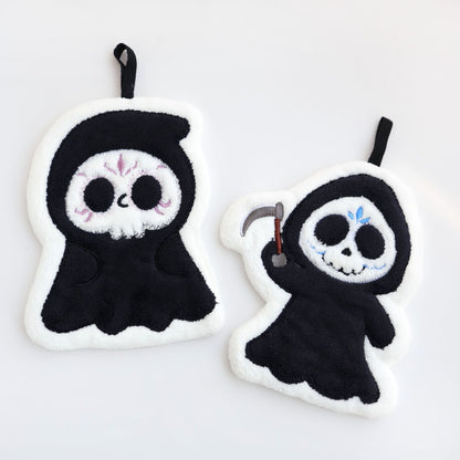 Cartoon Style Halloween Pattern Coral Fleece Towels For Halloween Hand Drying