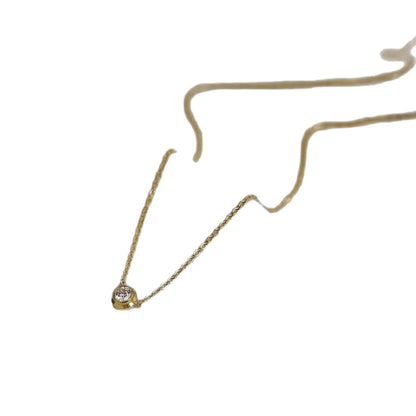 Simple Style Water Droplets Pendant Necklace For Women In 18K Real Gold Plated Titanium Steel With Zircon Inlay