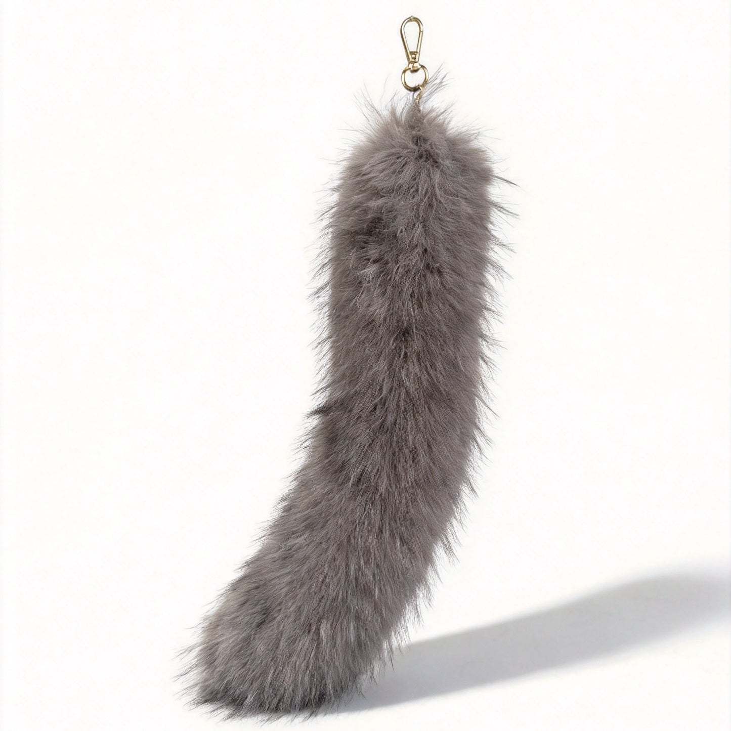 Halloween Fox Key Chain In White Plush Material Featuring Sweet Electroplated Design