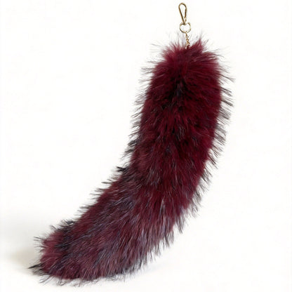 Halloween Fox Key Chain In White Plush Material Featuring Sweet Electroplated Design