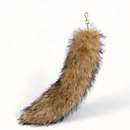 Halloween Fox Key Chain In White Plush Material Featuring Sweet Electroplated Design