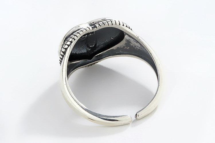 Vintage Style Heart Shape Wide Band Ring For Women In Antique Silver Plated Copper With Electroplated Finish