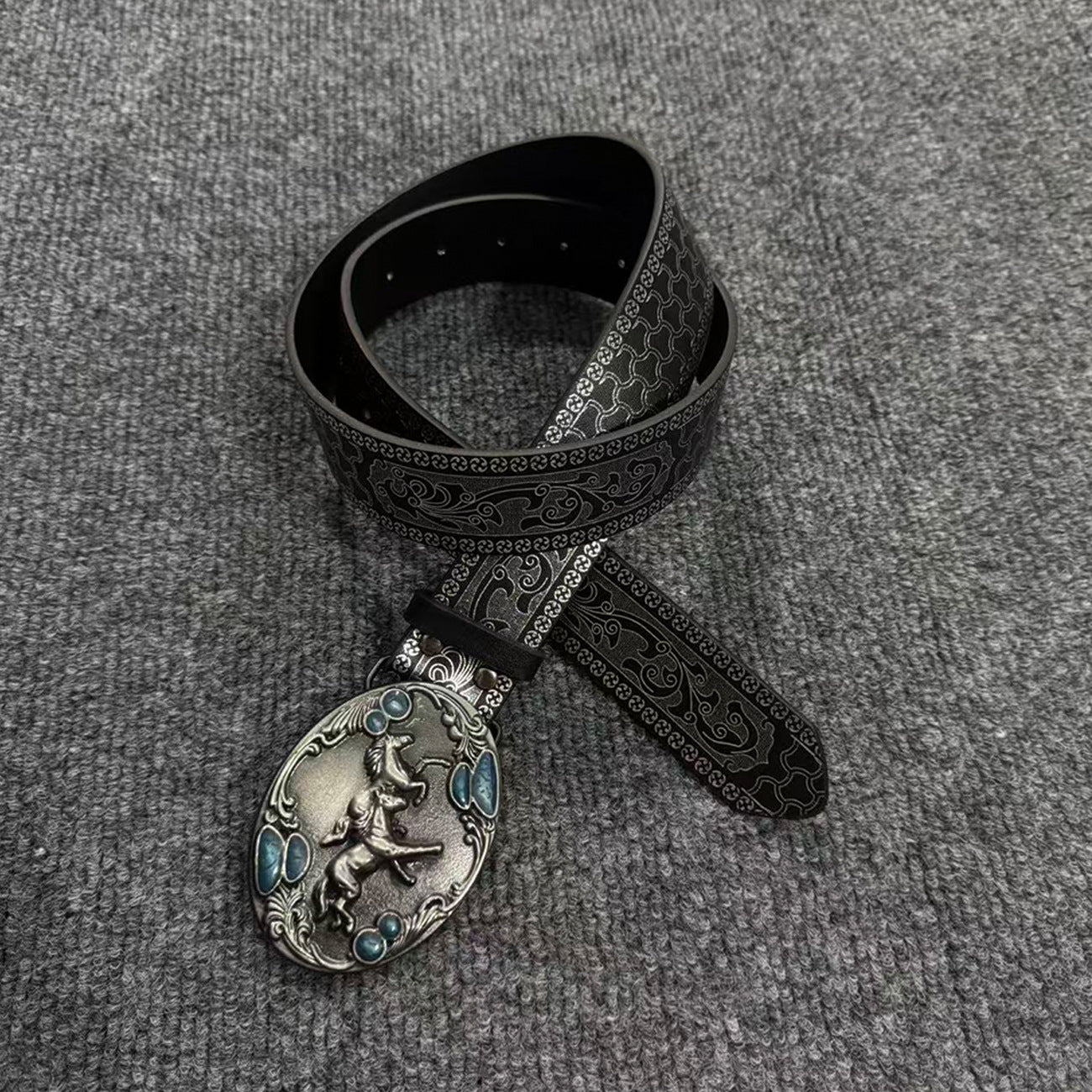 Retro Unisex Belt With Alloy Snap Buckle Featuring Synthetic Fibre And Patent Leather Finish