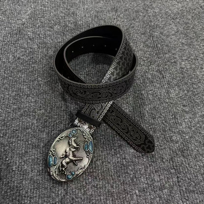 Retro Unisex Belt With Alloy Snap Buckle Featuring Synthetic Fibre And Patent Leather Finish