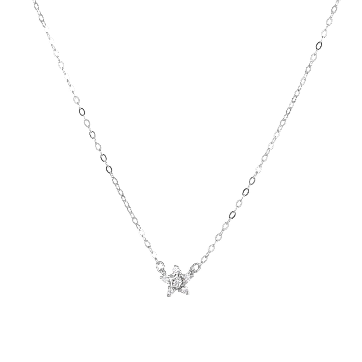 Star Necklace For Women In 18K Real Gold Plated 925 Sterling Silver With Cable Chain