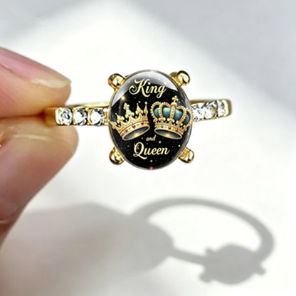 Handmade Glass Crown Ring For Unisex, Perfect For Summer Wear