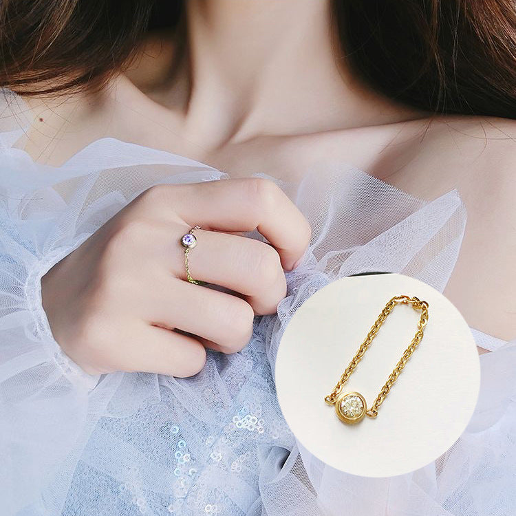 Ufo Waterproof Non Tarnish Rings For Women In Simple Style, Titanium Steel With 18K Real Gold Electroplated Plating