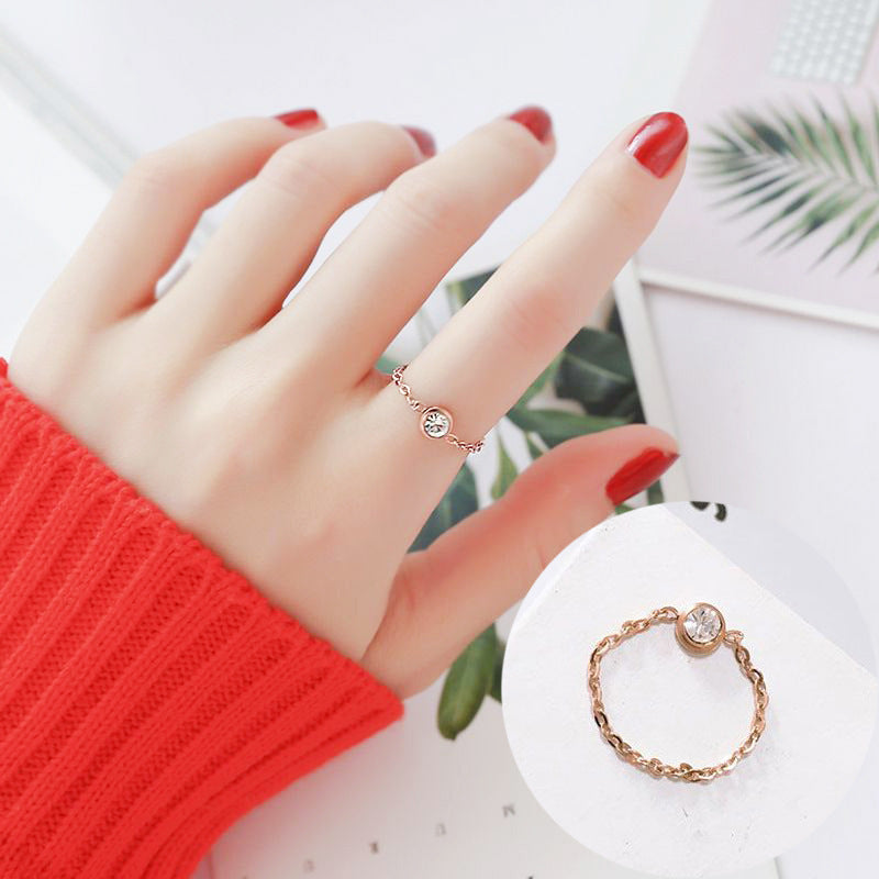 Ufo Waterproof Non Tarnish Rings For Women In Simple Style, Titanium Steel With 18K Real Gold Electroplated Plating