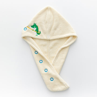 Coral Fleece Embroidery Dry Hair Towel And Cap Set Featuring Soft Absorbent Material