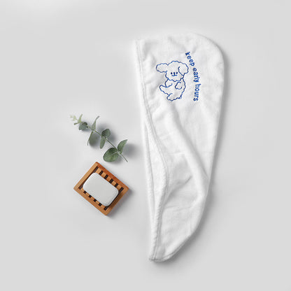 Coral Fleece Embroidery Dry Hair Towel And Cap Set Featuring Soft Absorbent Material