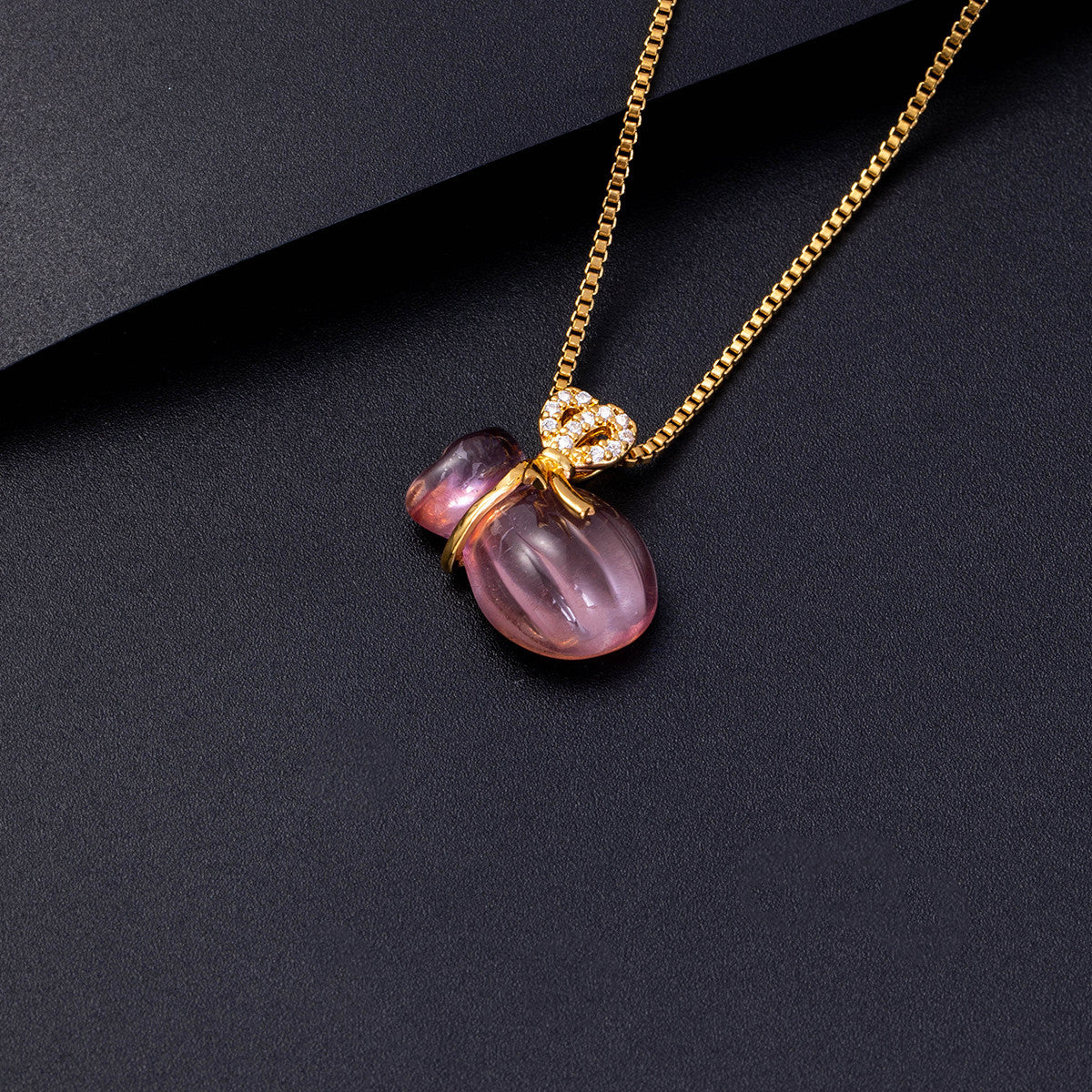 Crystal Pendant Necklace For Women With Copper Chain And Electroplated Finish Featuring Copper Pendant