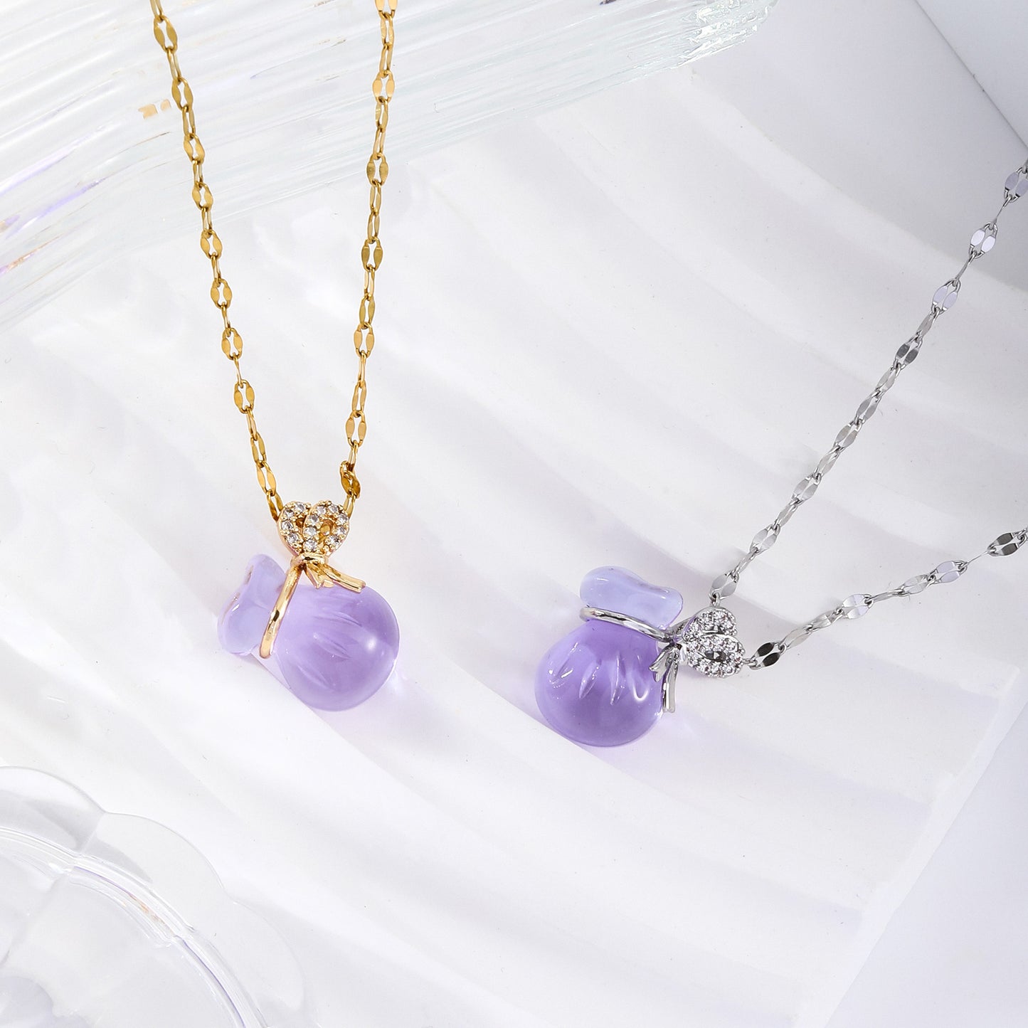Crystal Pendant Necklace For Women With Copper Chain And Electroplated Finish Featuring Copper Pendant