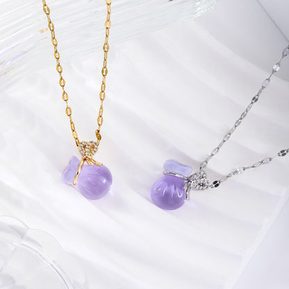 Crystal Pendant Necklace For Women With Copper Chain And Electroplated Finish Featuring Copper Pendant
