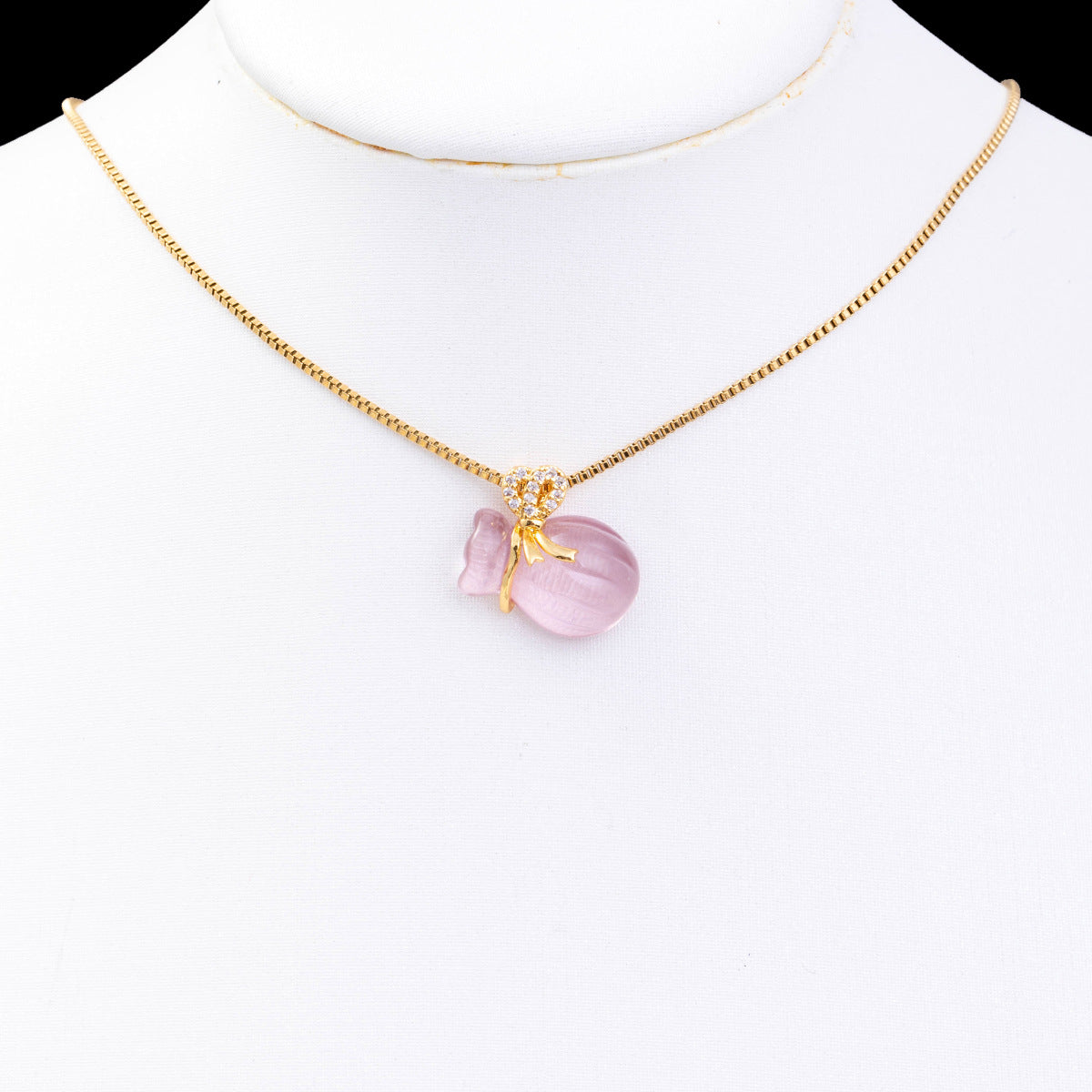 Crystal Pendant Necklace For Women With Copper Chain And Electroplated Finish Featuring Copper Pendant