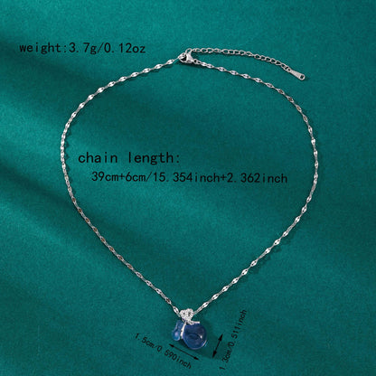 Crystal Pendant Necklace For Women With Copper Chain And Electroplated Finish Featuring Copper Pendant