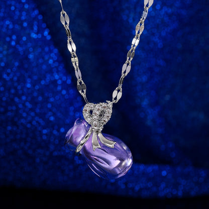 Crystal Pendant Necklace For Women With Copper Chain And Electroplated Finish Featuring Copper Pendant