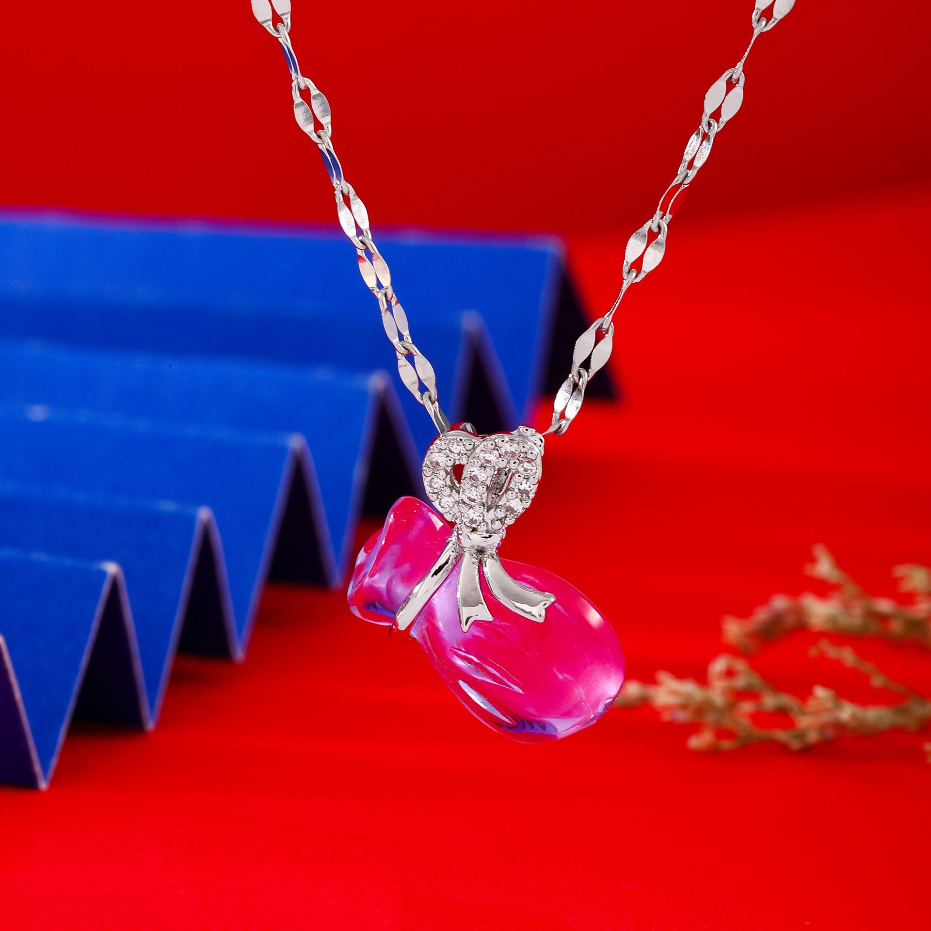 Crystal Pendant Necklace For Women With Copper Chain And Electroplated Finish Featuring Copper Pendant