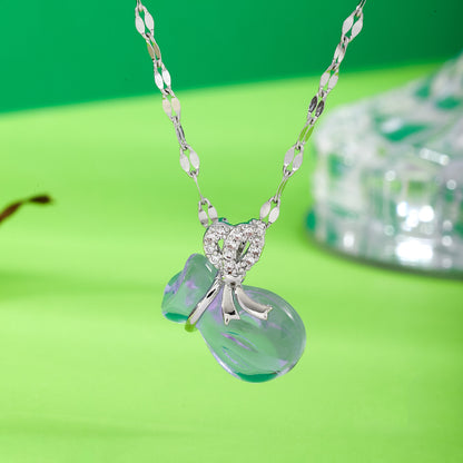 Crystal Pendant Necklace For Women With Copper Chain And Electroplated Finish Featuring Copper Pendant