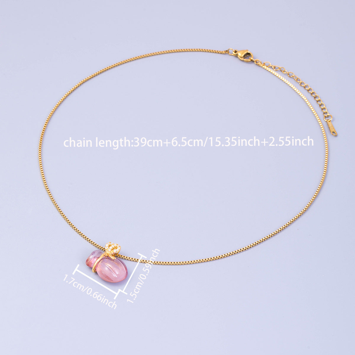 Crystal Pendant Necklace For Women With Copper Chain And Electroplated Finish Featuring Copper Pendant